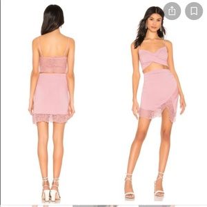 FREE PEOPLE “Va Va Voom” Skirt & Matching Twisted Crop Cami Set Bliss Blush 🆕
